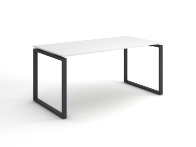 Стильный белый офисный стол с черными ножками 140х75х70 kqd-1470 