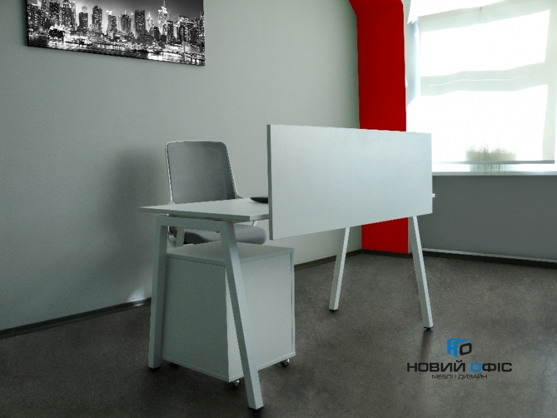 Стильний офісний стіл в білому кольорі 140х75х70rd-1470 | Фото - 8