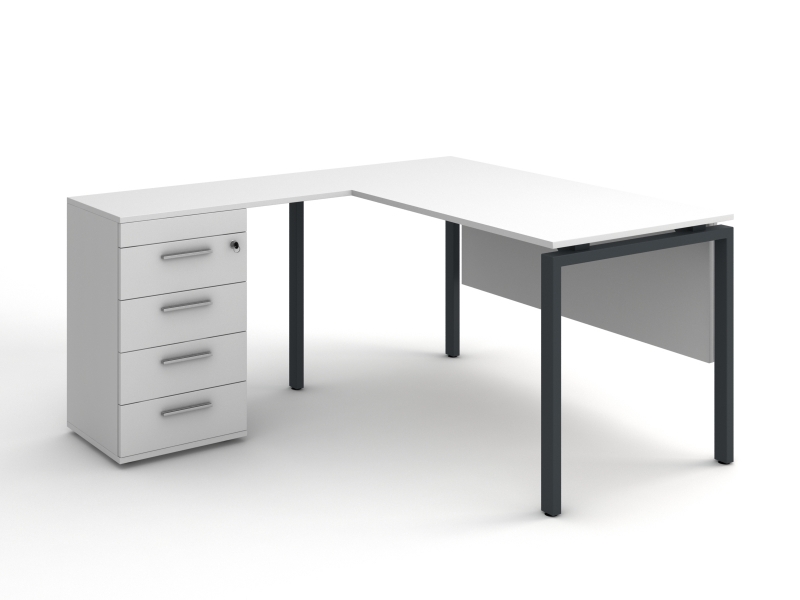 Угловой стол 138х75х150/70x40 офисный с тумбой kd-14156 L/R | Фото - 3