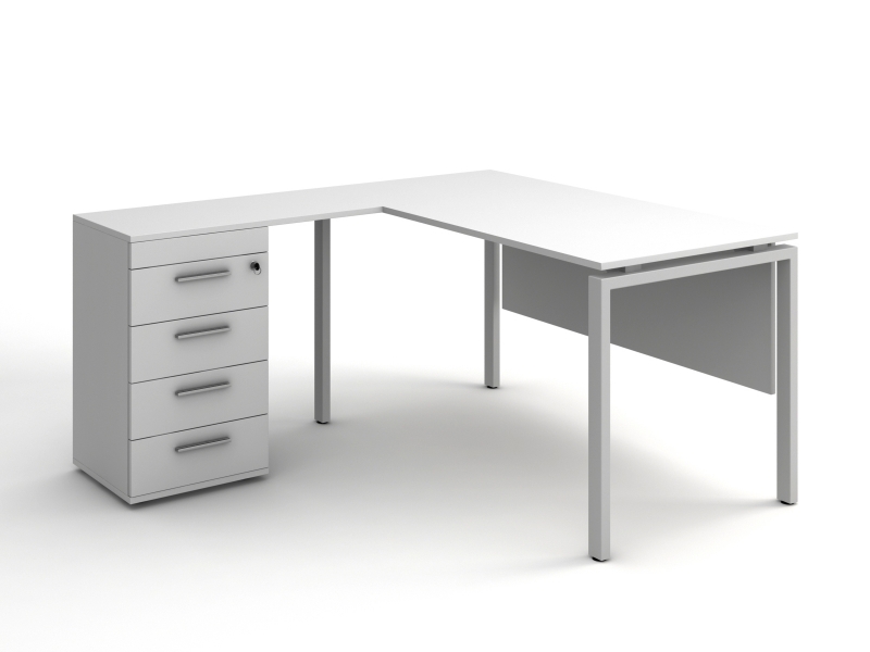 Угловой стол 138х75х150/70x40 офисный с тумбой kd-14156 L/R | Фото - 2