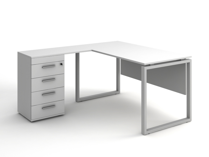 Угловой офисный стол с тумбой 140х75х150/70x40 kqd-14156 L/R | Фото - 2