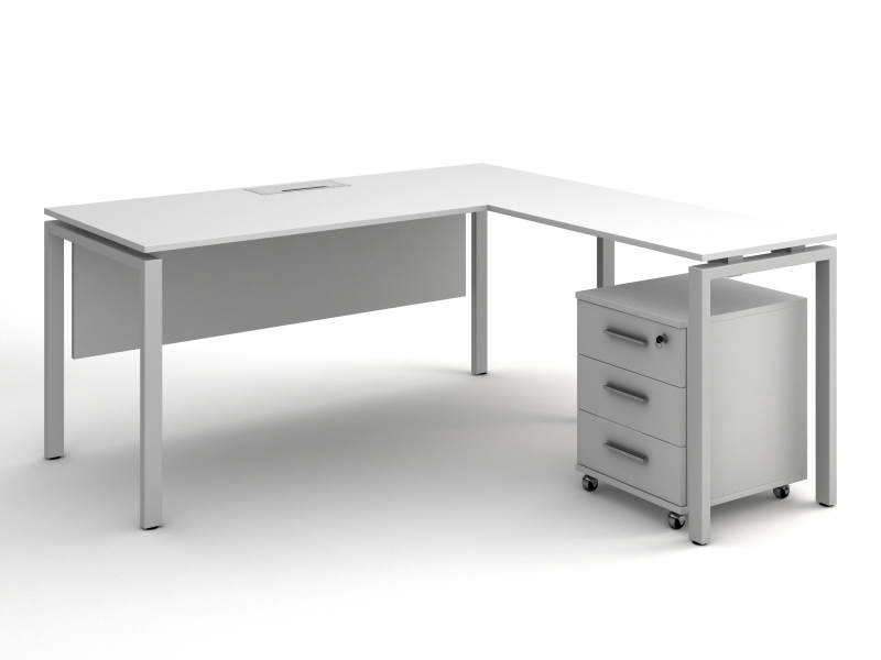 стол угловой 140х75х140/70x50 офисный наметаллических ножках kd-14147 L/R | Фото - 3