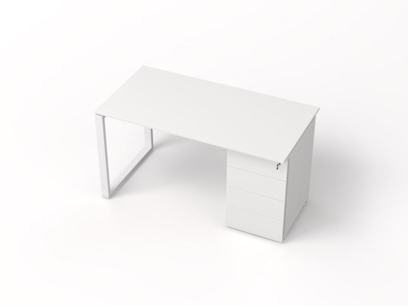 офисный стол с тумбой 140х75х70 kqdz-1470CP | Фото - 3