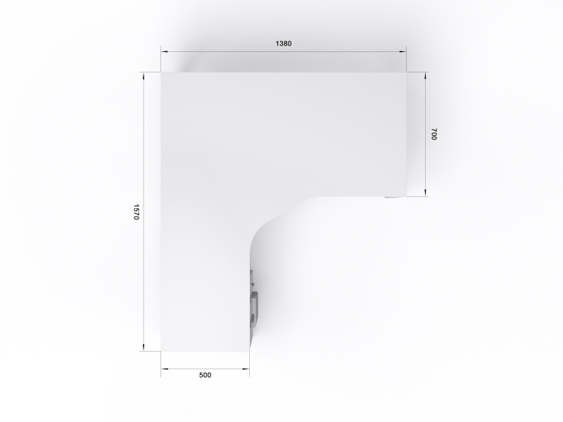 Угловой стол 140х75х157/70 офисный с тумбой на металлических ножках  kqd-14157-L/R | Фото - 6