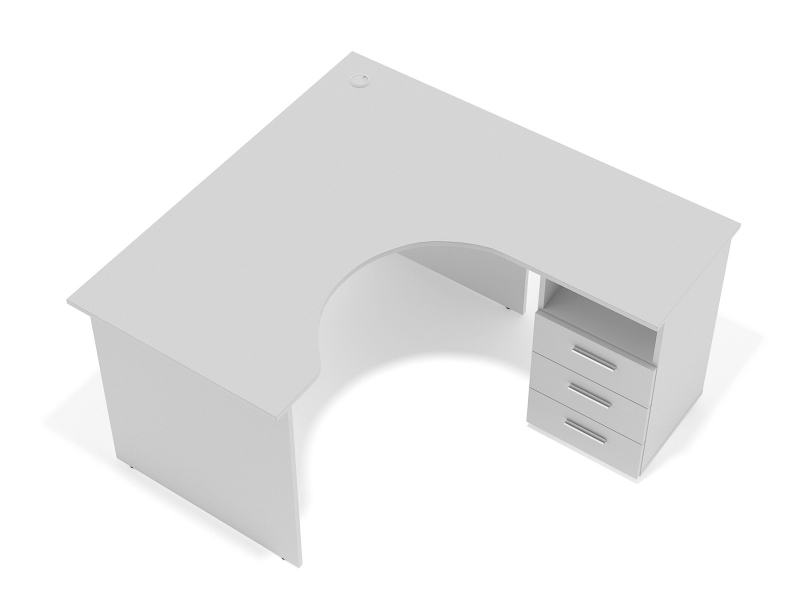 Угловой офисный стол тумбовый 135х75х130/70x40 sd-13157R | Фото - 0