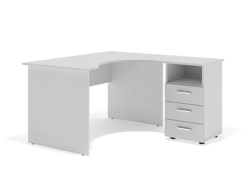 Угловой офисный стол тумбовый 135х75х130/70x40 sd-13157R | Фото - 1