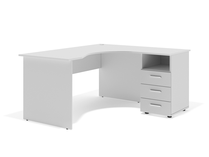 Угловой офисный стол тумбовый 160х75х140/74 sd-16147R | Фото - 1