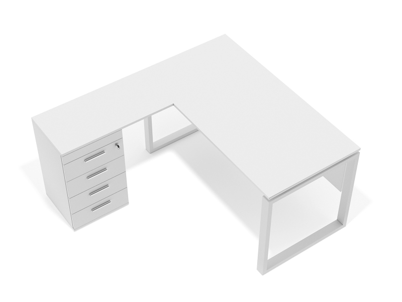 Угловой офисный стол с тумбой 140х75х150/70x40 kqd-14156 L/R | Фото - 0