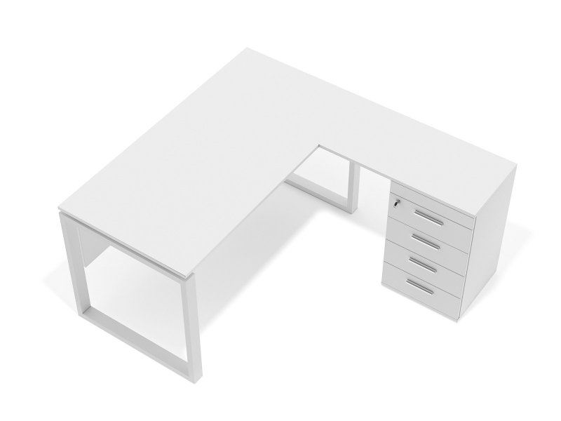Угловой офисный стол с тумбой 140х75х150/70x40 kqd-14156 L/R | Фото - 1