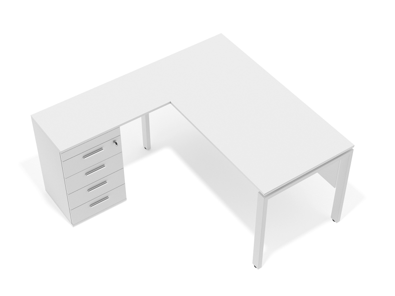 Угловой стол 138х75х150/70x40 офисный с тумбой kd-14156 L/R | Фото - 0