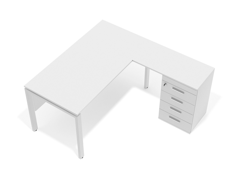 Угловой стол 138х75х150/70x40 офисный с тумбой kd-14156 L/R | Фото - 1