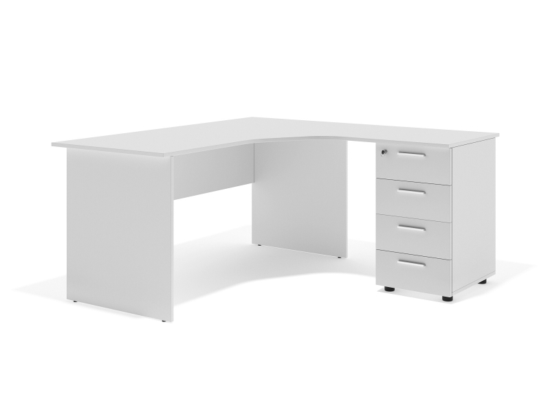 Угловой офисный стол тумбовый 160х75х157/67 sdk-16157R | Фото - 1