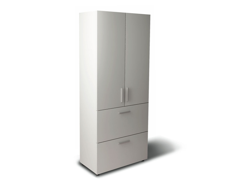 Шкаф для документов офисный на 3 полки и 2 файловых ящика (3 полки закрыты фасадами) 80х193х42 арт. Ur-2523f | Фото - 0